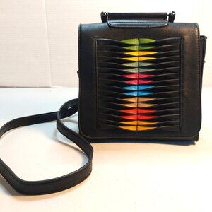 Leather Rainbow  Crossbody Purse ~ Mellow World